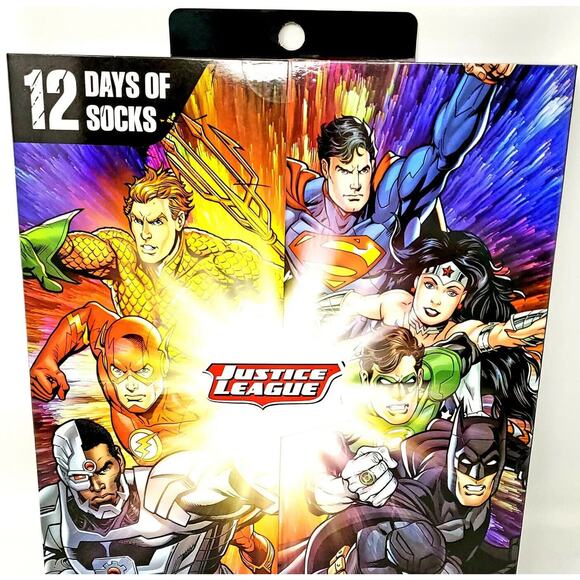 Boys Socks Justice League 12 Days Of Socks 2018 Dc Set Shoe Size Medium - Picture 1 of 8
